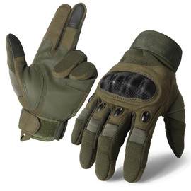 MVPTOO Motorcycle Tactical Gloves for Men - Touchscreen, Hard Shell & Palm Padding for Airsoft Paintball Hunting Hiking Camping Climbing Sports Cycling Gloves Green XL