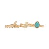 Lucky Brand Turquoise Love Ring Stack, Gold, Size 7