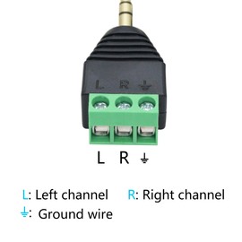5Pcs 3.5mm Audio Terminal Block Connector, Gold Plated TRS 3 Pole 1/8 inch Stereo Male to 3 Pin Solderless Screw Terminal Female AUX Audio Adapter with Screwdriver