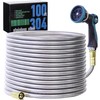 Numwot 100FT 5/8'' Garden Hose, 304 Stainless Steel Water Hose,