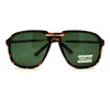 Unisex Retro Sunglasses Oversized Square Arched Aviators Tortoise (Green Lens)