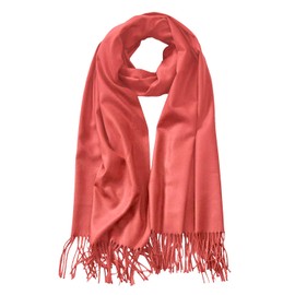 LL Shawls and Wraps Elegant Cashmere Scarfs for Women Stylish Warm Blanket Solid Winter Scarves ONESIZE CORAL