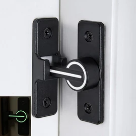 Wocoe Barn Door Latches,Black(Luminous) 90 Degree Gate Lock,Flip Gate Latches Hardware,Zinc Alloy Right Angle Door Lock Latch,Door Security Sliding Door Latch Lock for Cabinets
