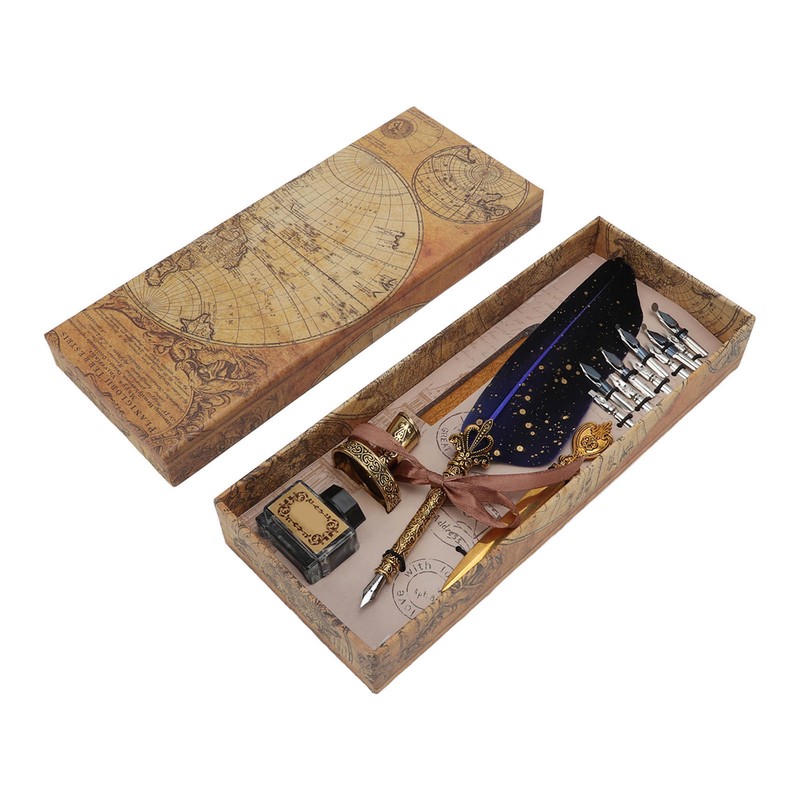 Quill Pen Set Exquisite Retro Smoothing Writing Feather Pen Caligraphy