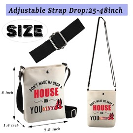PLITI Wizard Oz Gifts Dorothy Ruby Gifts Ruby Red Slippers Gift Don't Make Me Drop a House On You Wizard Fans Crossbody Bags (Drop a house Cbag)