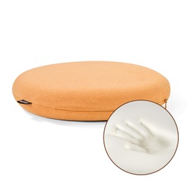 BUYUE Memory Foam Seat Cushion, Dia 13" Soft Velvet Round Stool Cushion Anti-Slip Chair Pads, S, Orange
