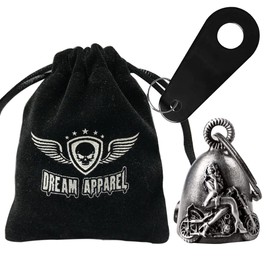Women Motorcycle Rider Motorcycle Bell Keychain for Biker Men Women with Bell Hanger, Ride Riding Bell Motorcycle Accessories Spirit Bell for Good Luck, Motorcycle Gift Charm, Road Demon Bell