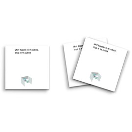 Butler in the Home Sticky Notes 3 Pack 3"x3" 50 Sheet Count Per Pad, Office Humor What Happens in My Cubicle Stays in My Cubicle, Cute Funny Memo Note Pads Stationery Paper