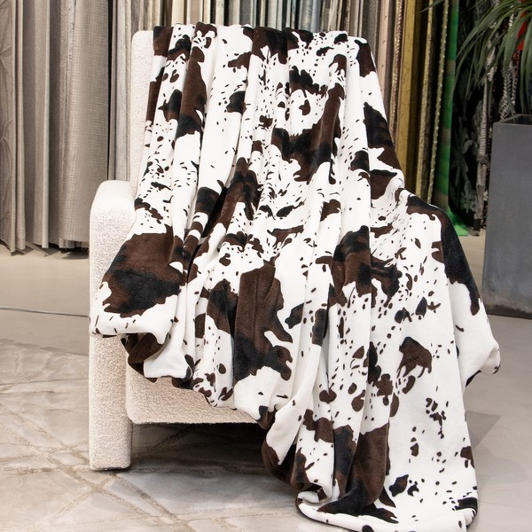 Fleece Blanket Cow Print Soft Throw Blanket Lightweight Throw Blanket
