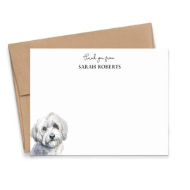 Havanese Thank You Notes With Envelopes, Choose Your Dog Breed, FLAT Appreciation Note Cards With Dogs, Animal Notecards For Gifts, Havanese Stationery Notecard, Your Choice of Colors and Quantity