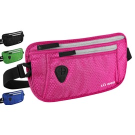 SAO ROQUE ® Bum Bag for Men and Women, Passport Case, Belt Bag, Travel Gadgets with RFID Blocker, Hip Bag, Stylish, Money Belt, Flat, Pink (S), money belt