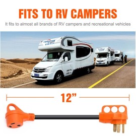 Epicord 50 Amp Male to 30 Amp Female Dogbone Adapter RV Electrical Converter Cord