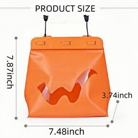 GMFanwu Waterproof PVC Dry Bag, 7.87 x 7.48 x 3.74 inches, Orange, Wear-Resistant with Anti-Slip Bottom