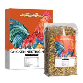 HoazHoald 35 Oz Chicken Nesting Herbs Flowers Coop Refresher 2.2lb Premixed 8 Dried Herbs Natural Nesting Box Herbs for Chicken Coop Freshness Promote Egg Laying Help Coop Smell Box Packaging