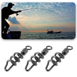 LT Easiyl 50Pcs Fishing Swivels with Corkscrew Snap Lure Jigs Connector for Saltwater Freshwater Fishing Tackle 2# 4# 6# 8# 10#