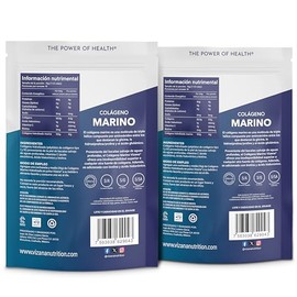 VIZANA NUTRITION | Colágeno Hidrolizado Marino (Bacalao Salvaje Aguas Profundas) Tipos I y III en Polvo 300g (pack-2 Bolsas de 150g c/u) con Ácido Hia
