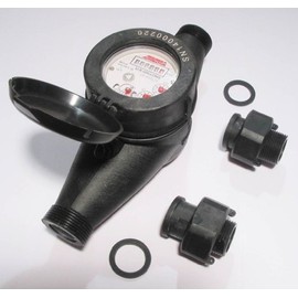1/2” Water Meter: Plastic, NSF Certified, Multi-Jet, Gallons (Horizontal Installation)