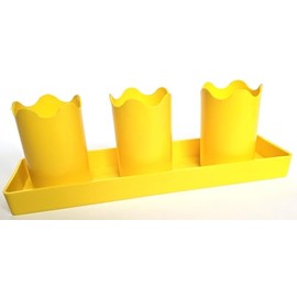 Austin Planter 2 inch Wavy Flower Pot with Rectangular Saucer 3 Pack Yellow