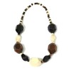 Heritage Hues Chunky Wooden Geometric Beaded Necklace - White, Black,