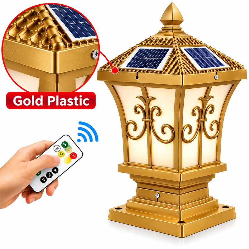 3-Color Adjustable Waterproof Solar Lamp with Remote – Outdoor Garden,