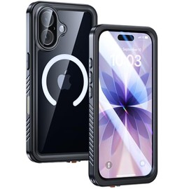 Lanhiem Funda Magnética Iphone Impermeable Protector Pantalla Integrado Protección Cámara Compatible Magsafe Cuerpo Completo Prueba Polvo Resistente