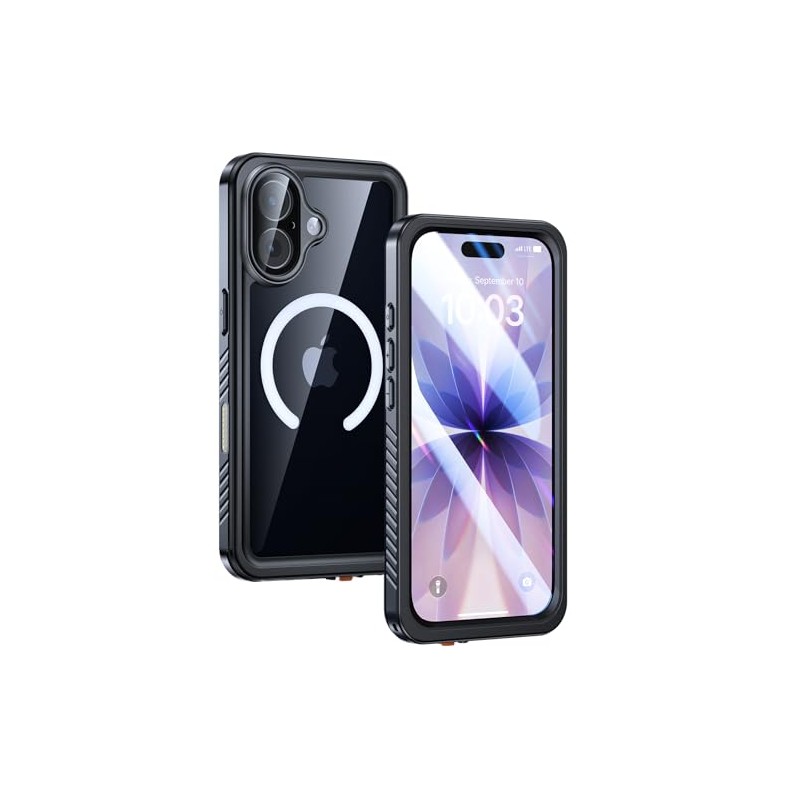Lanhiem Funda Magnética Iphone Impermeable Protector Pantalla Integrado Protección Cámara
