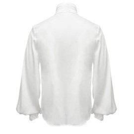 AIBEIX Mens Pirate Vampire Shirt Renaissance Victorian Medieval Gothic Shirt (White,X-Large)