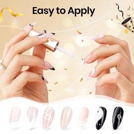 beetles Gel Polish Swirl Nail Art White Gel Liner Nail Polish 1 pcs 7ml Classic White Color Nails Art Paint for Thin French Tip Line Soak off Uv Lamp Manicure Salon