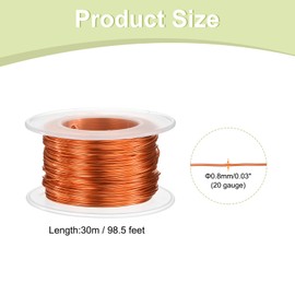 sourcing map 2pcs 20 Gauge Aluminum Craft Wire 0.8mm 98.5ft Flexible Bendable Anodized Metal Jewelry Sculpting Wire for Jewelry Making Modelling Craft DIY, Orange