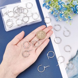 UNICRAFTALE 40pcs 19mm Hoop Earring Stainless Steel Hoop Earrings Earring Hoops Components for Women Jewellery Making, Stainless Steel Color