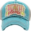 Beach Please Women's Mesh Baseball Hat, Turquoise