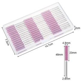 Weewooday 50 Pieces Burr Grinding Stone File with Plastic Storage Box, Polishing Grinding Tool Grinding Bits for Chainsaw Sharpener, 3/16 Inch/ 4.8 mm
