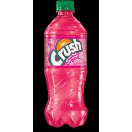 Crush 24x Canadian Crush Pink Cream Soda Pop 591mL Bottle Soft Drink Pink or Clear - Case of 24 Pink