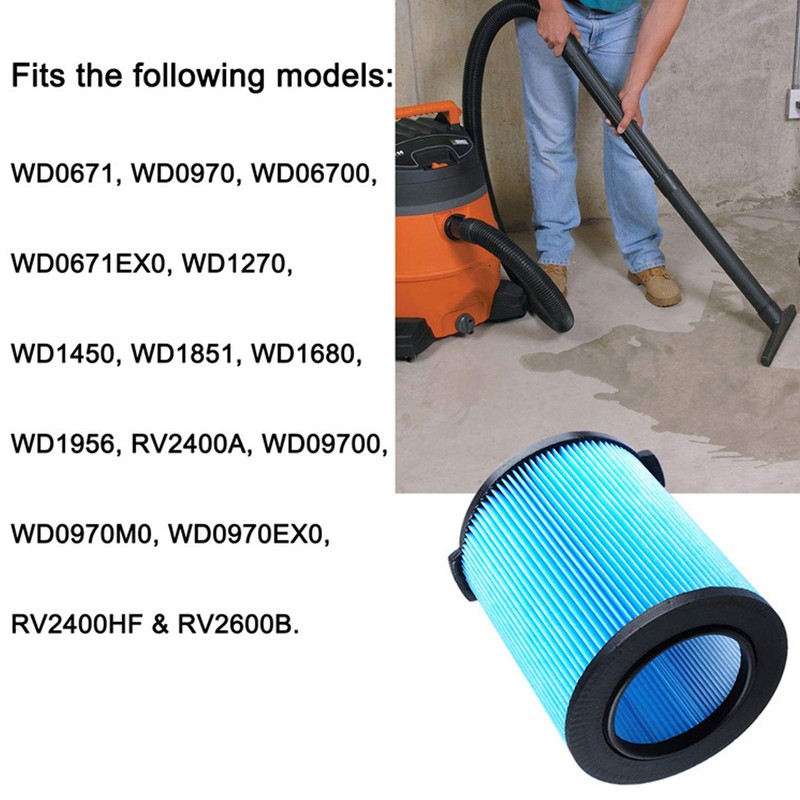 Wet Dry Vacuum Filter High Efficiency Washable Vacuum Cleaner Replacement
