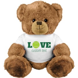 Tennis Love Custom Teddy Bear: 10 Inch Teddy Bear Stuffed Animal