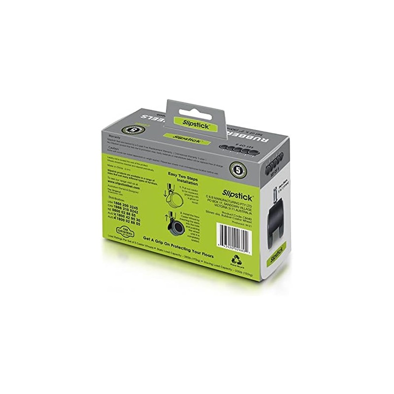 Rodines de hule protectores para piso Slipstick CB680 2" (set