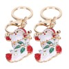 2Pcs Santa Keychain Pendant Cute Stylish Fahionable Decorative Hanging OrnamentsRed