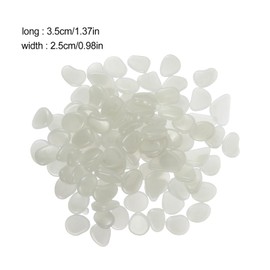 Happyyami 100 Pieces / Set Glowing Pebbles Glow in The Dark Stones Rock Cobblestones Gravel Decoration for Garden Pathway Yard Aquarium Flower Pot Garden Walkway