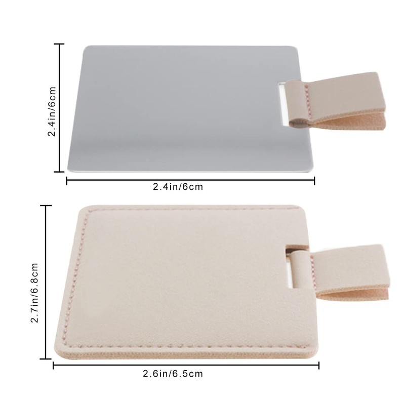Huakaile Shatterproof Stainless Steel Compact Mirror for Purses, Unbreakable Mirror