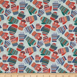 FreeSpirit Christmas Squad Cozy Mittens Sage, Fabric by The Yard