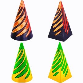 4Pcs Impossible cone,Spiral Cone Fidget Toy,Pyramid Passthrough Sculpture,3D Printed Spiral Cone,Desk Toy,Mini cone Funny Desktop Decoration for Home Office Desk (4PCS)