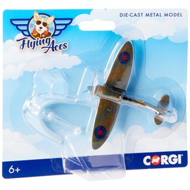 Corgi CS90650 Diecast Model Flying Aces Supermarine Spitfire ,Green & Brown