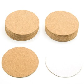 30 Pcs Self Adhesive Cork Sheets,4 x 4 inch Cork Coaster Round for Backing Cork Tiles,2mm Cork Coasters Cork Board for DIY Crafts Supplies