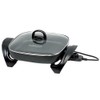 Premium Levella® 1200 Watt 12" Electric Skillet With See-Through Glass Lid Black