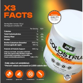 Cure24 Bovine Colostrum Powder 100% Pure Whole Natural Grass Fed Superfood High IgG USA