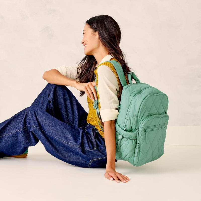 Vera Bradley Featherweight Large Bancroft Backpack, Beryl Green