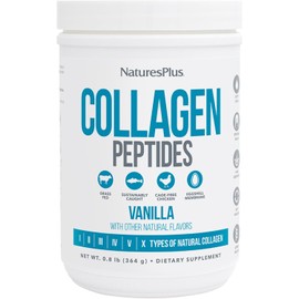 NaturesPlus Collagen Peptides, Vanilla - 0.8 lb Powder - Hair, Skin, Nail & Joint Health, Immune System Support - Non-GMO, Gluten Free - 14 Servings