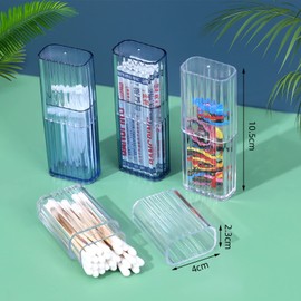 GUUFOO 3 x mini storage box, cotton bud holder, cotton bud dispenser, transparent acrylic storage box, cotton buds organiser for travel, bathroom, bath salt, 3 x mini storage box, simple