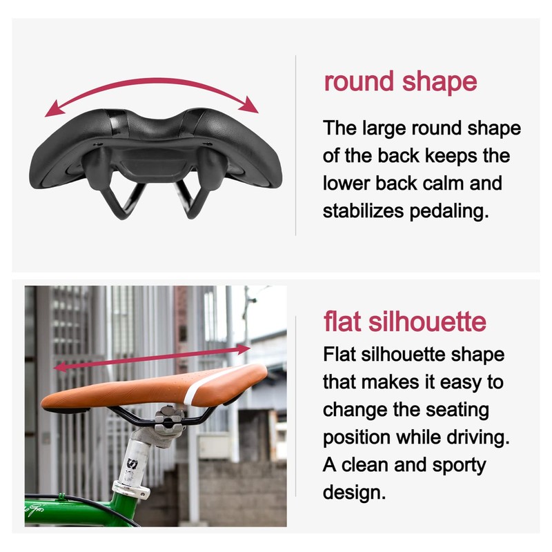 GORIX Bike Saddle Seat Comfortable Cushion with Rail Mountain Road