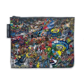 ODDS N TOTES Zipper Pouch | Made from Recycled Materials, Pencil Pouch, Travel Toiletry Bag for Men, Women, Makeup Pouch, Pouches for Purse and Organization – Graffiti